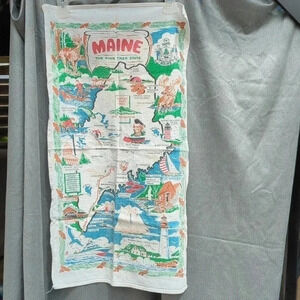 Retro Maine Tea Towel